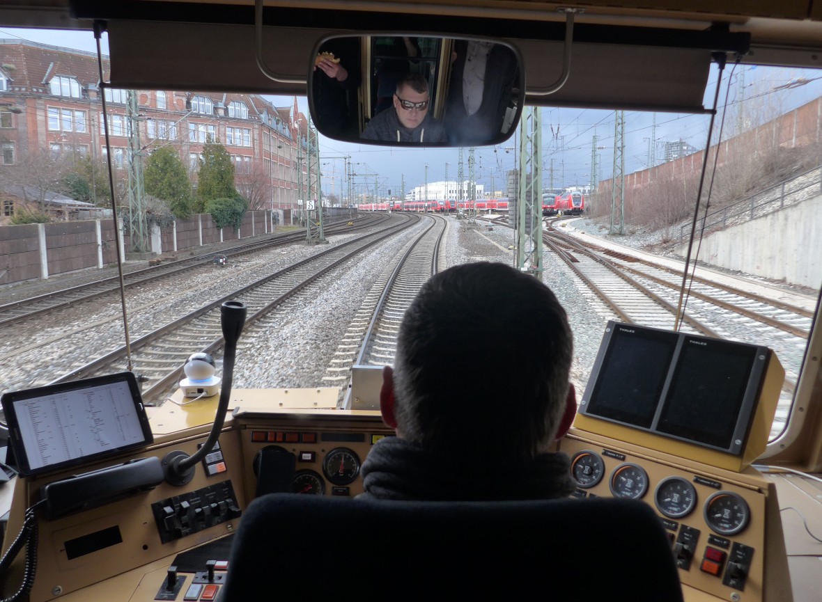 Der Blick aus der Lokführer-Kabine